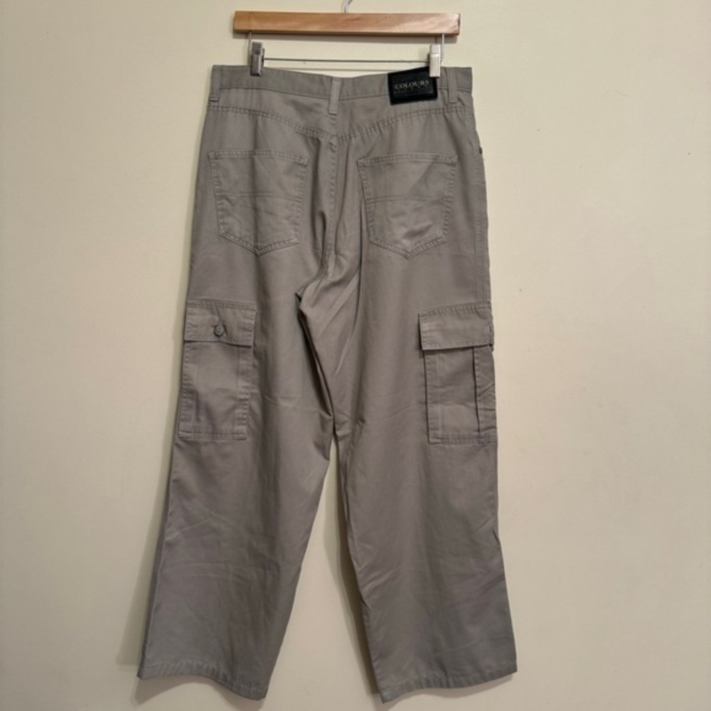 Vintage Baggy “Colours” Work Cargo Pants Size 34 Olive Green